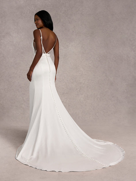 Fitted Sleeveless Slit Bridal Gown by Adrianna Papell 31263 ABC