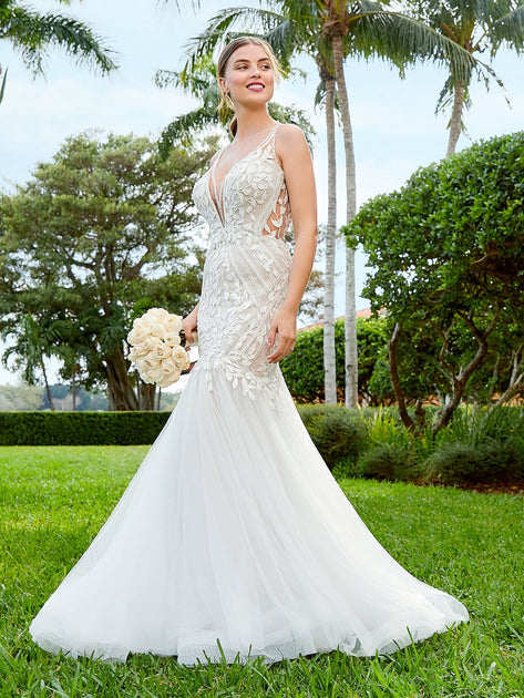 Lace Mermaid Wedding Dress by Adrianna Papell 31176 ABC