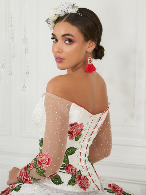 Floral Charro Quinceanera Dresses - Q by DaVinci