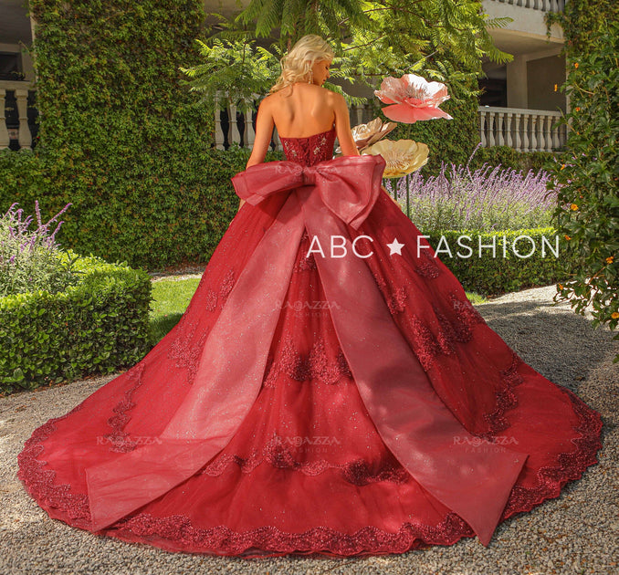 Lace Bodice Corset Quinceanera Dress by Ragazza EV07-607 – ABC Fashion