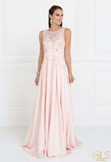 Blush dress outlet with pockets