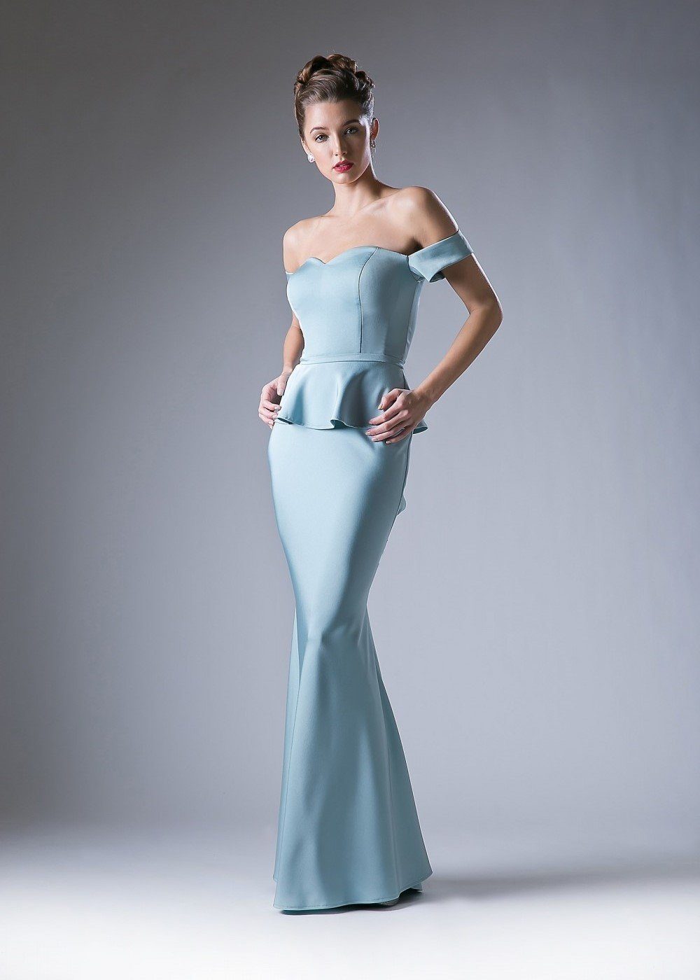 Evening gown with shops peplum