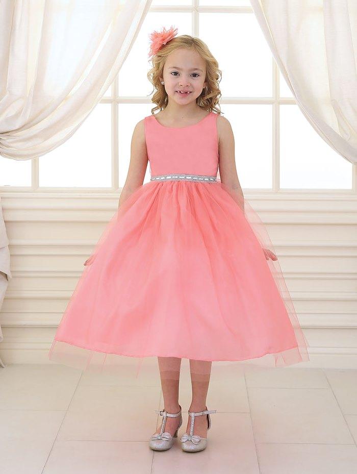 Size 4 Coral Beaded 2024 Flower Girl Special Occasion Dress NWT