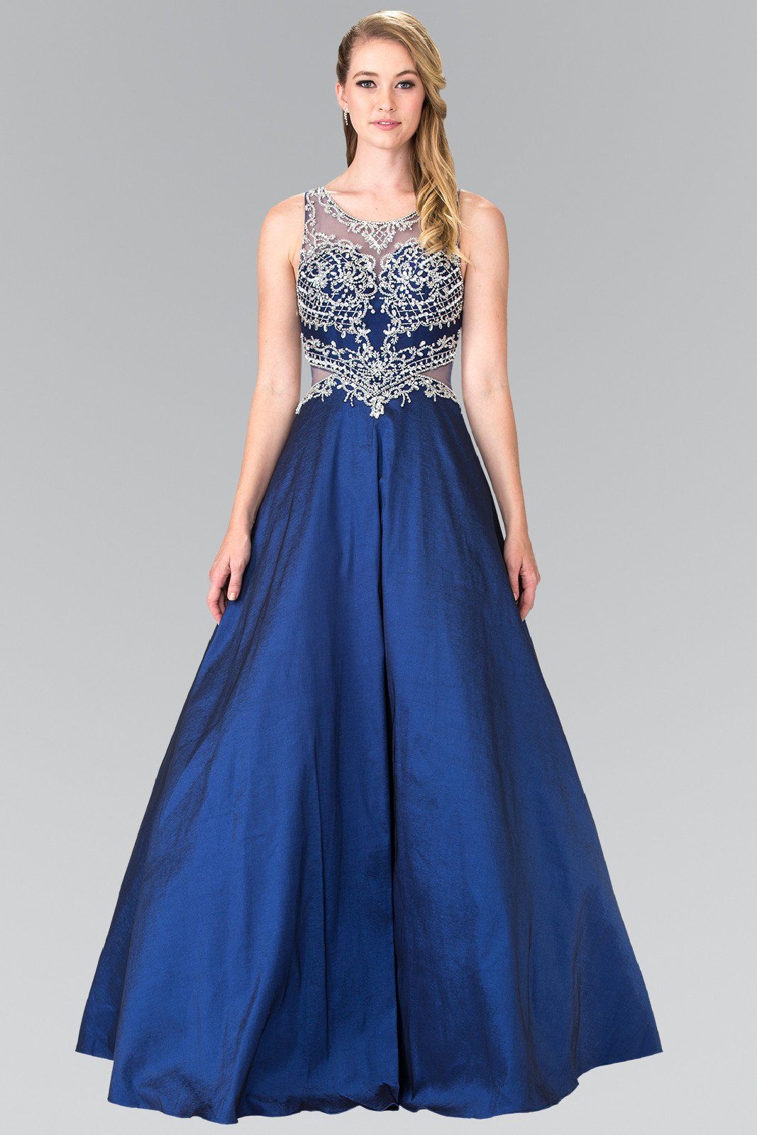 Navy blue beaded gown hotsell