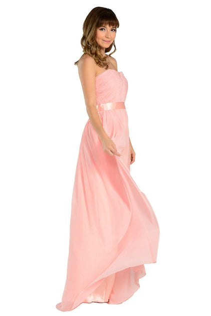 Notched v strapless clearance gown