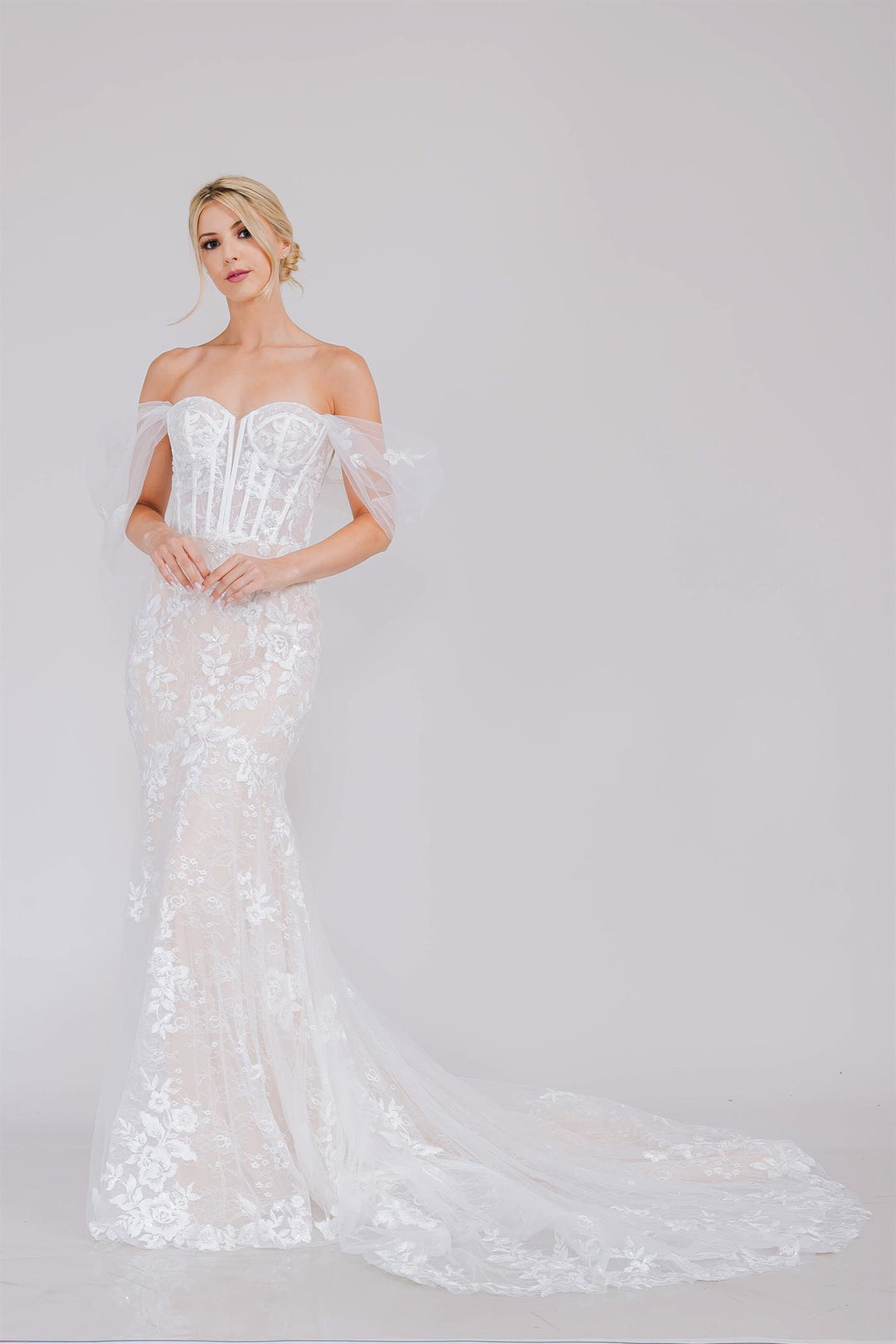 Off Shoulder Bridal Mermaid Dress by Amelia Couture WL0100