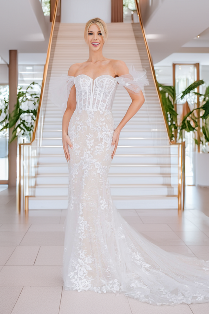 Off Shoulder Bridal Mermaid Dress by Amelia Couture WL0100