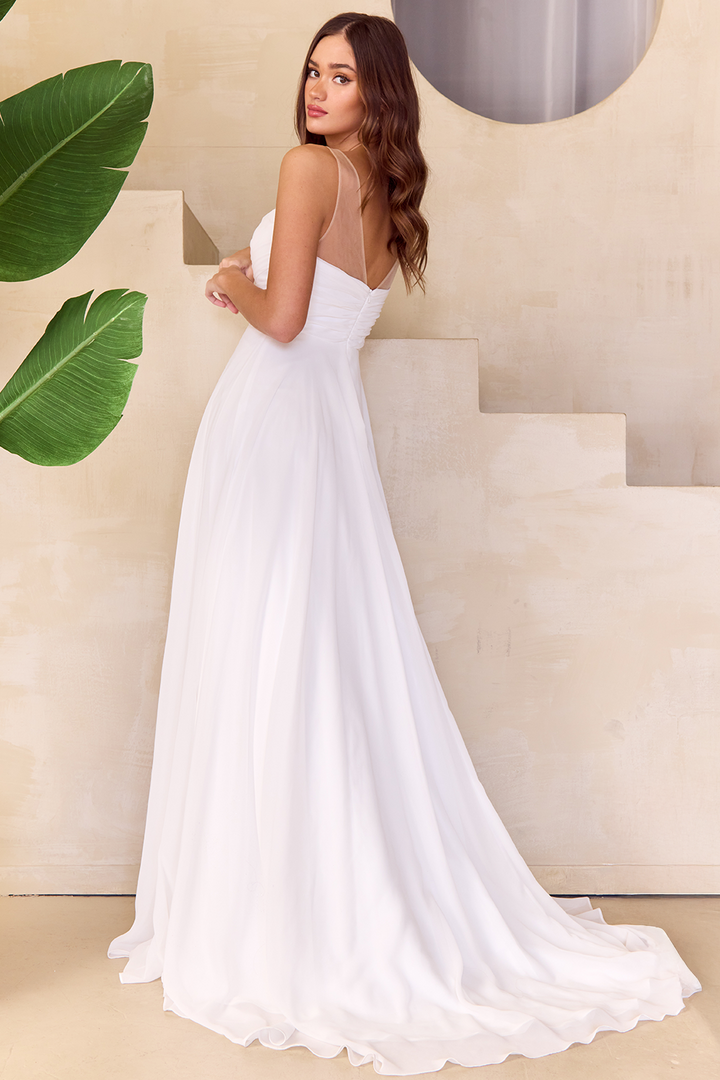 Chiffon Sleeveless A-line Gown by Amelia Couture 3023