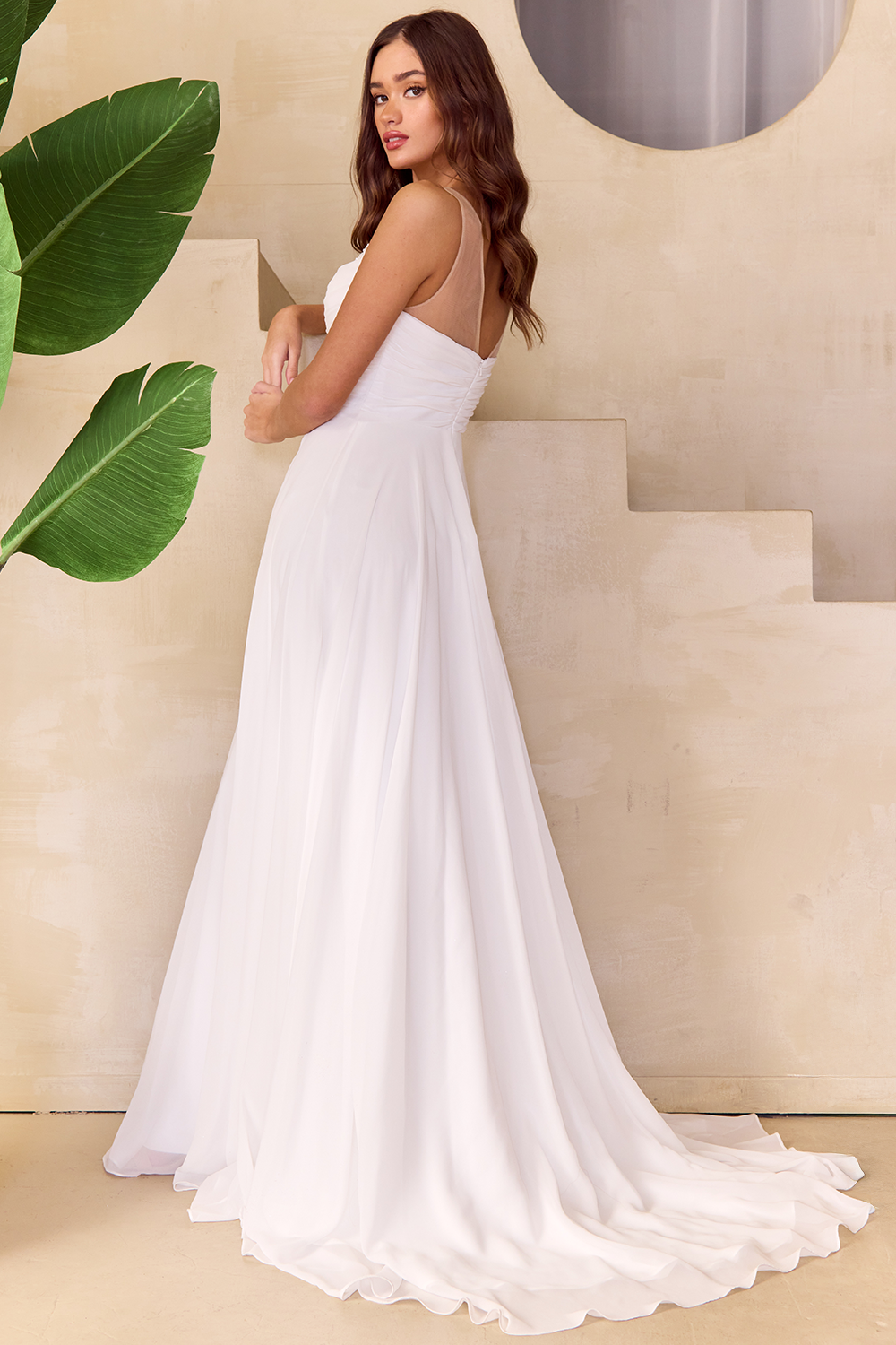 Chiffon Sleeveless A-line Gown by Amelia Couture 3023