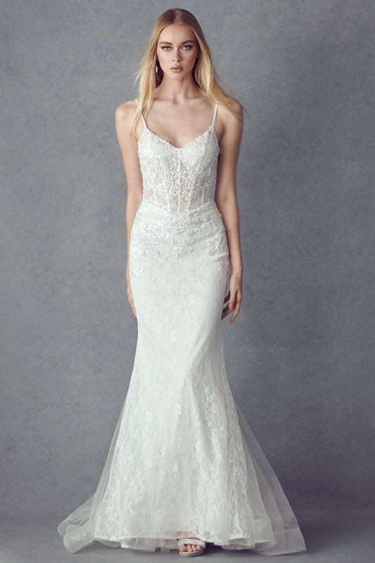 Lace Sleeveless Bridal Mermaid Dress by Juliet JT2481UW