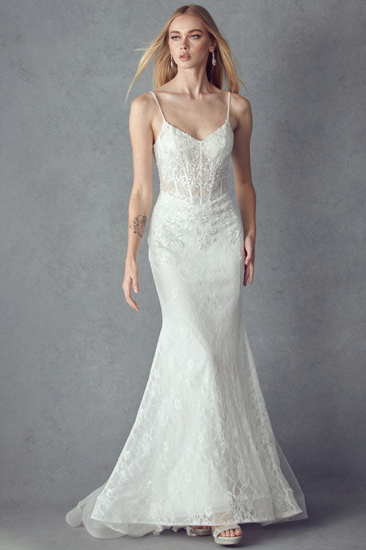 Lace Sleeveless Bridal Mermaid Dress by Juliet JT2481UW