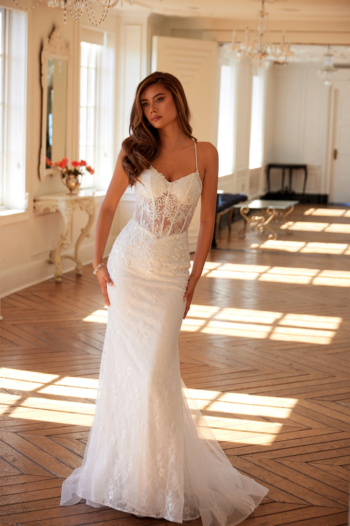 Lace Sleeveless Bridal Mermaid Dress by Juliet JT2481UW