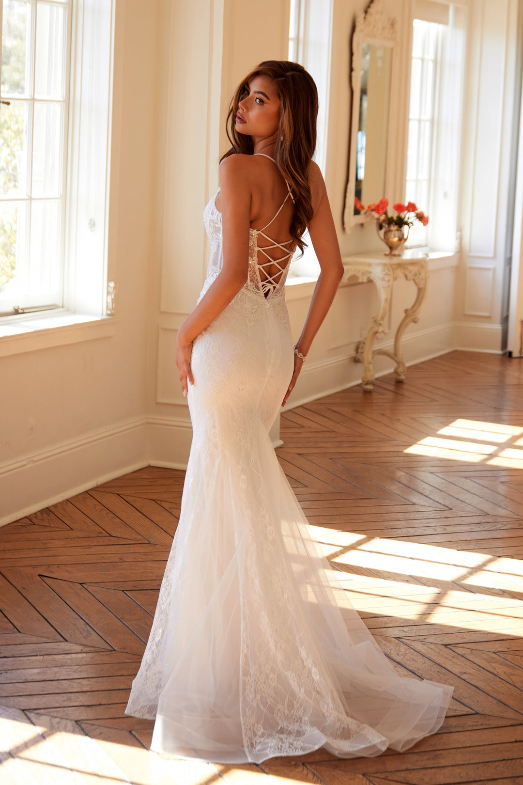 Lace Sleeveless Bridal Mermaid Dress by Juliet JT2481UW