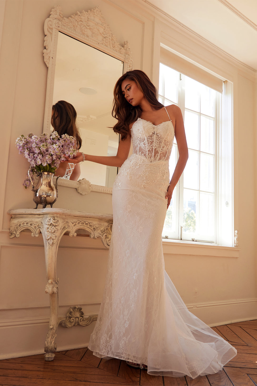 Lace Sleeveless Bridal Mermaid Dress by Juliet JT2481UW