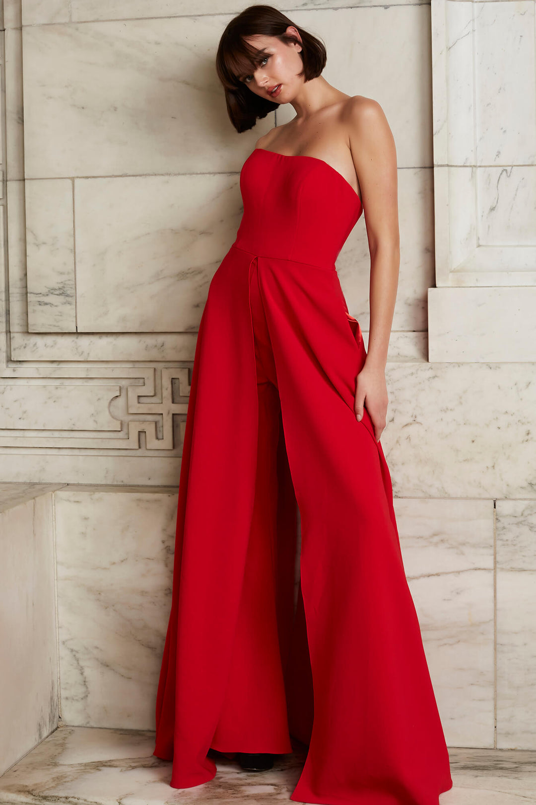 Strapless Wide Leg Jumpsuit by Jovani 03529