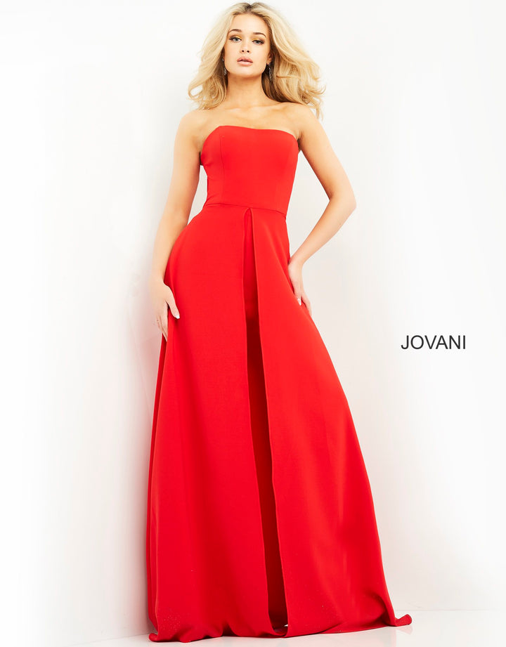 Strapless Wide Leg Jumpsuit by Jovani 03529