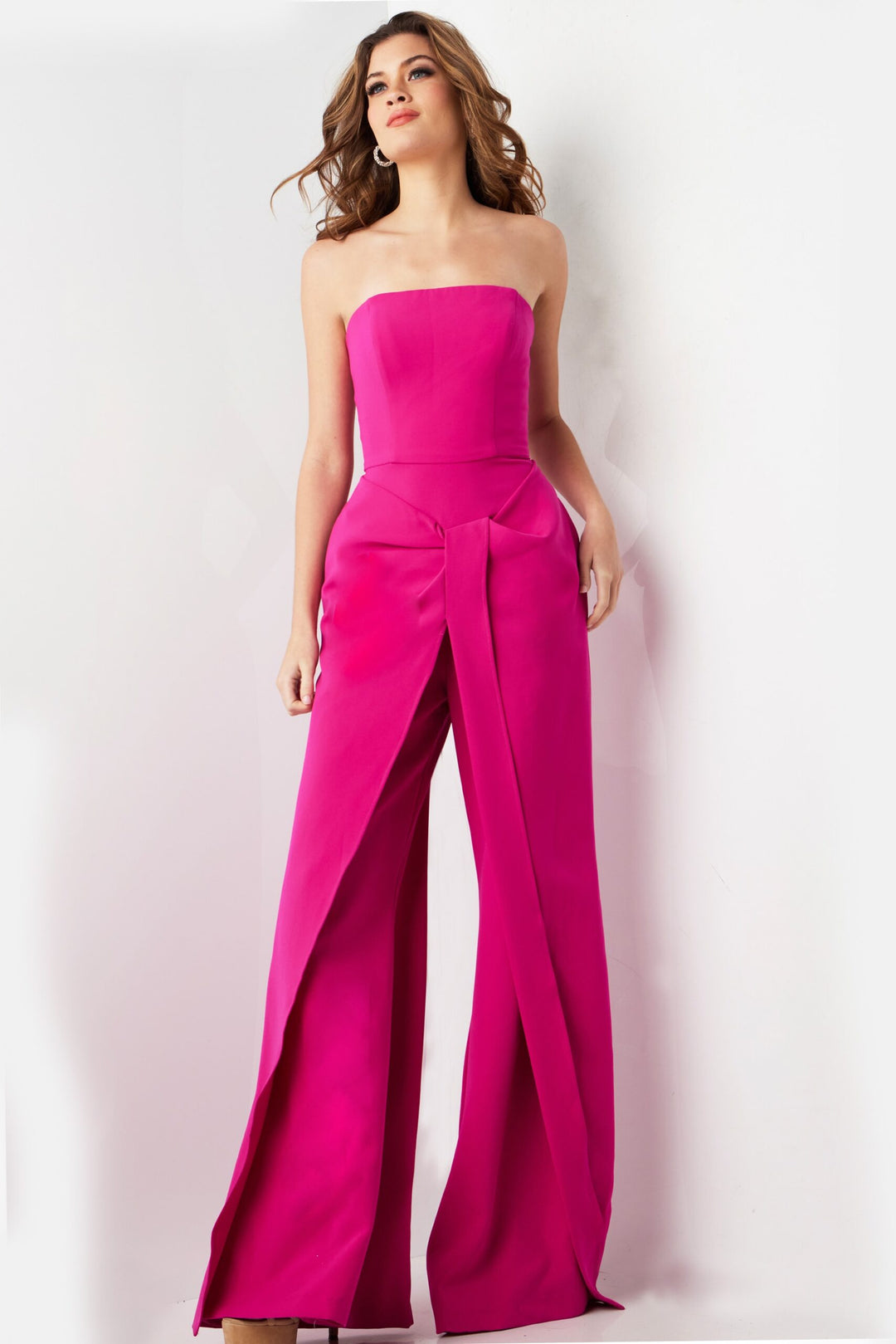 Crepe Strapless Jumpsuit by Jovani 03828