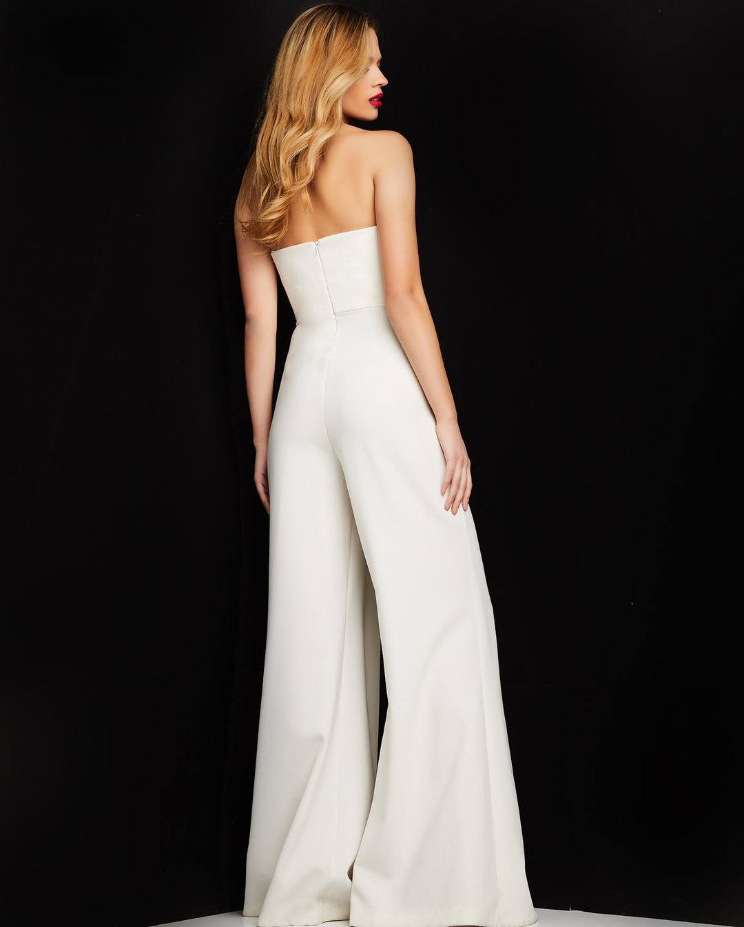 Crepe Strapless Jumpsuit by Jovani 03828