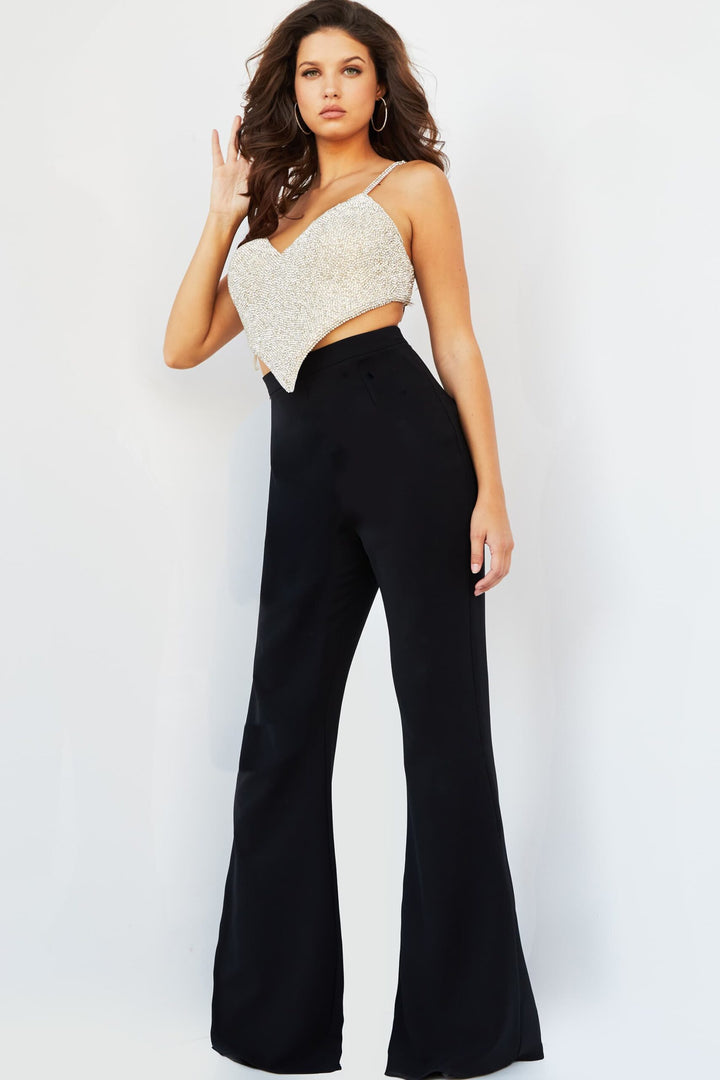 Beaded Two Piece Sleeveless Jumpsuit by Jovani 05307