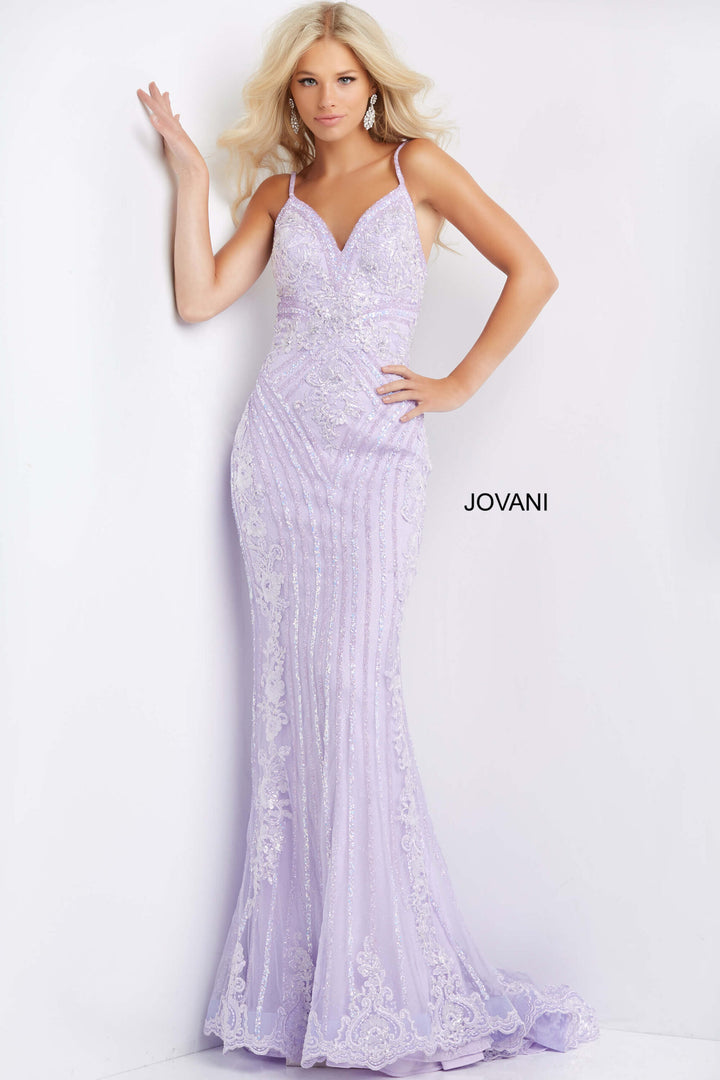 Beaded Fitted Sleeveless Gown by Jovani 05752