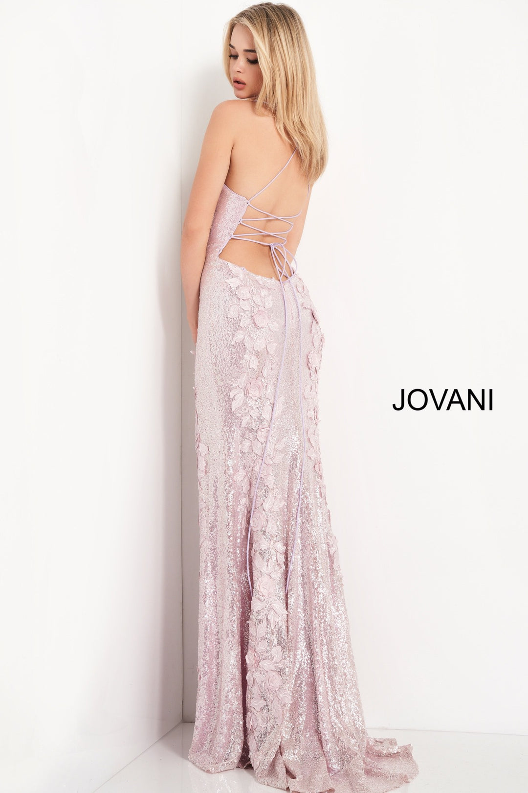 Sequin Fitted Sleeveless Slit Gown by Jovani 06109