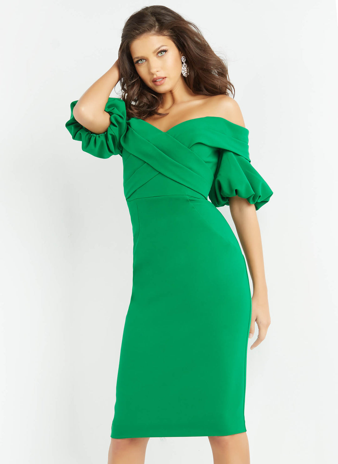 Crepe Short Off Shoulder Dress by Jovani 06832