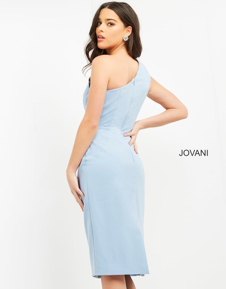 Crepe Short One Shoulder Dress by Jovani 06835