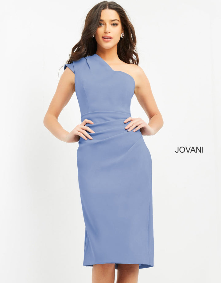 Crepe Short One Shoulder Dress by Jovani 06835