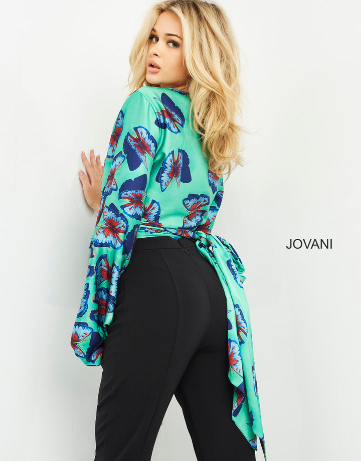 Print Long Sleeve Two Piece Set by Jovani 07202