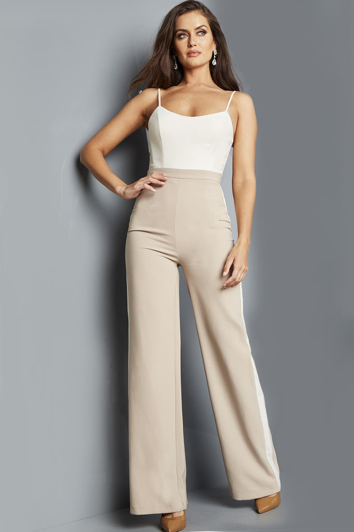 Long Sleeve Wide Leg Pant Suit by Jovani 07110