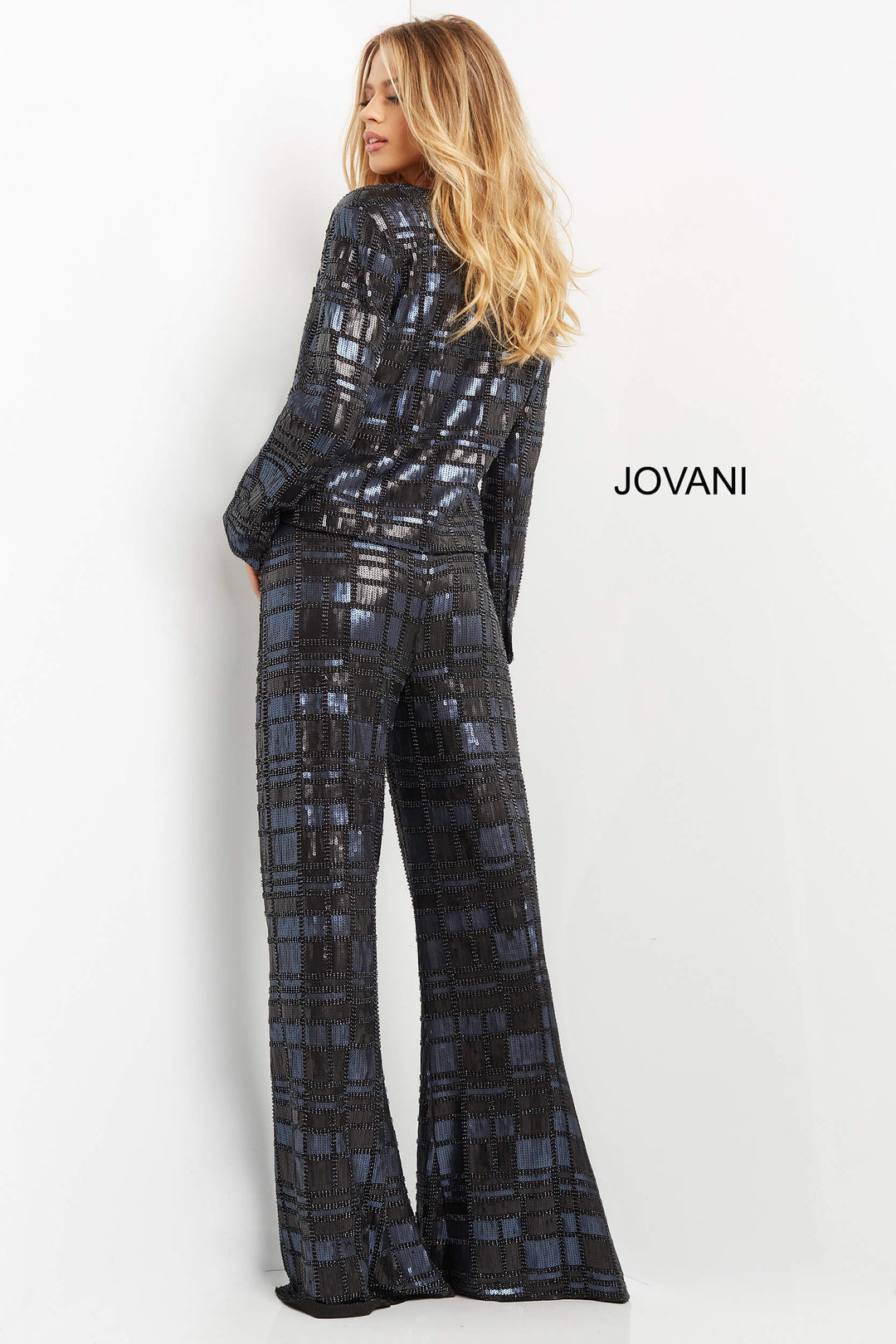 Embellished Long Sleeve Pant Suit by Jovani 07166