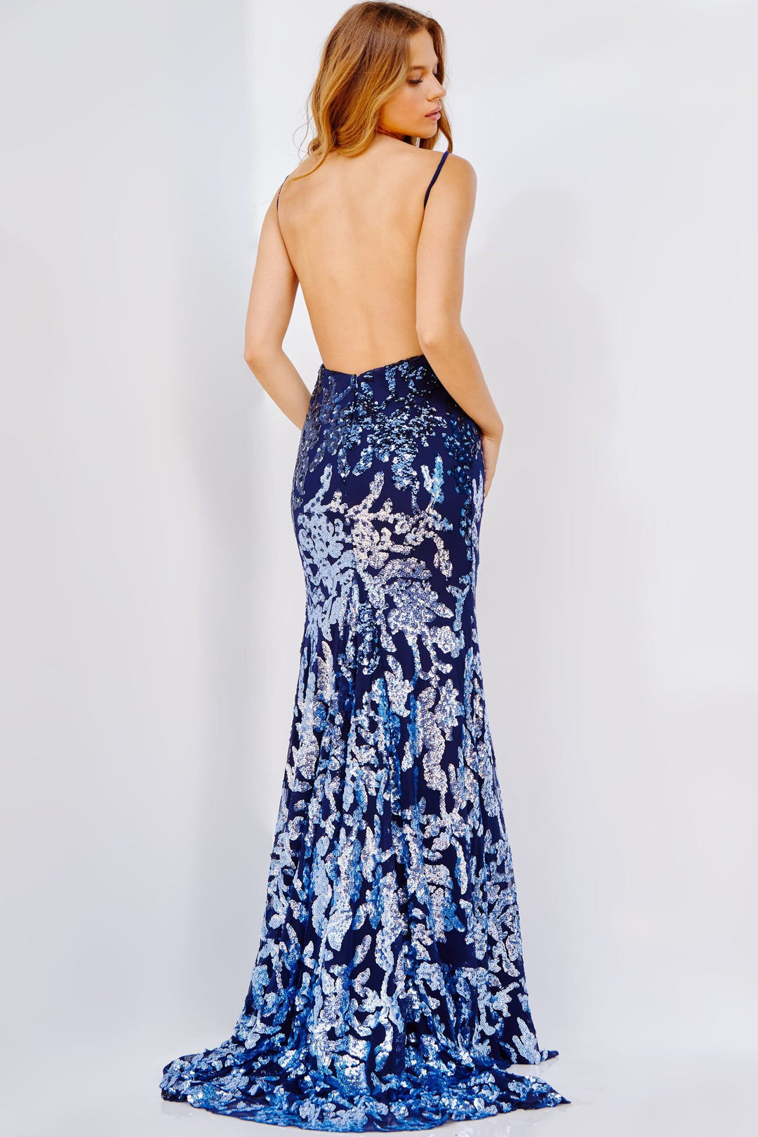 Sequin Fitted Sleeveless Slit Gown by Jovani 09749