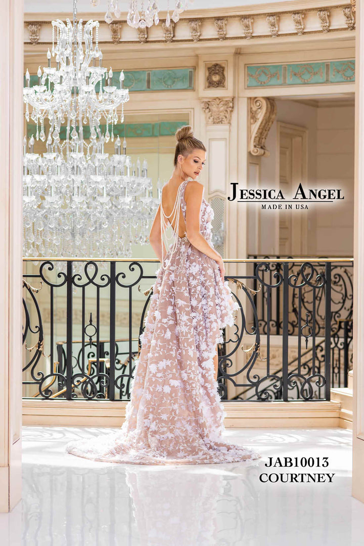 3D Floral High Low Bridal Gown by Jessica Angel 10013