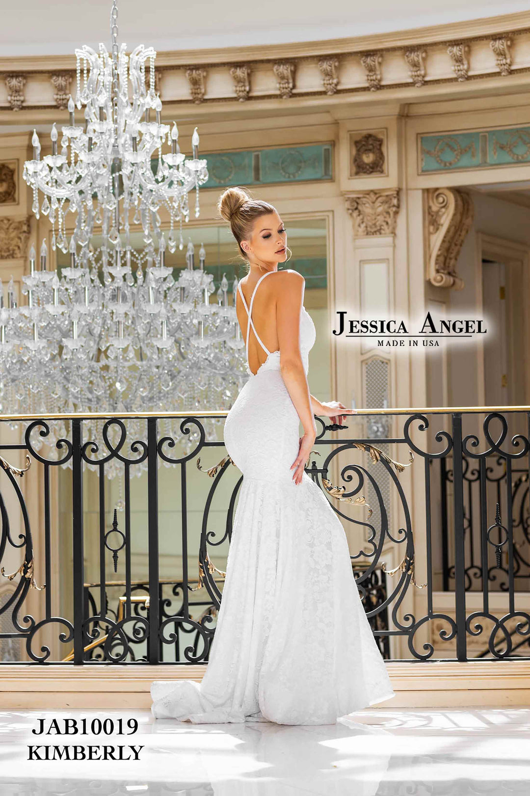 Lace V-Neck Bridal Gown by Jessica Angel 10019