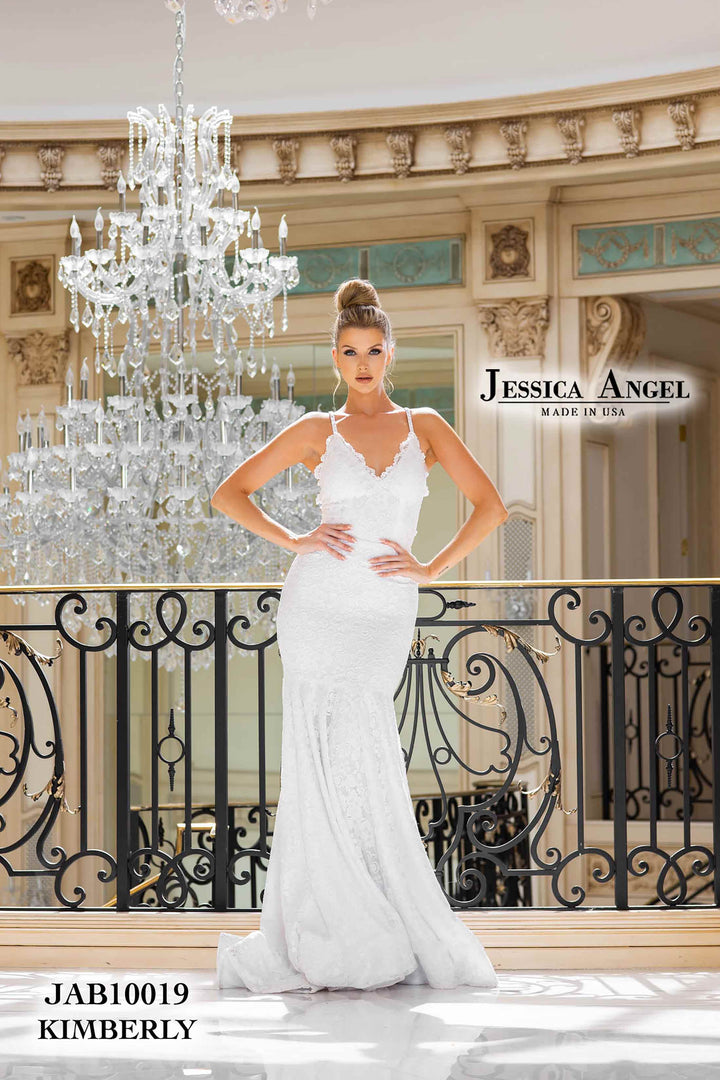 Lace V-Neck Bridal Gown by Jessica Angel 10019