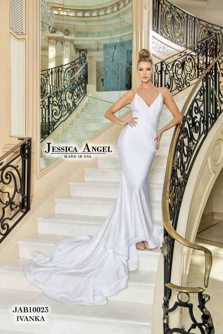 Fitted V-Neck Bridal Gown by Jessica Angel 10023