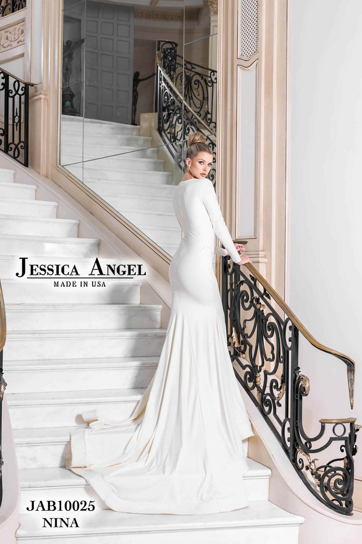 Fitted Long Sleeve Bridal Gown by Jessica Angel 10025