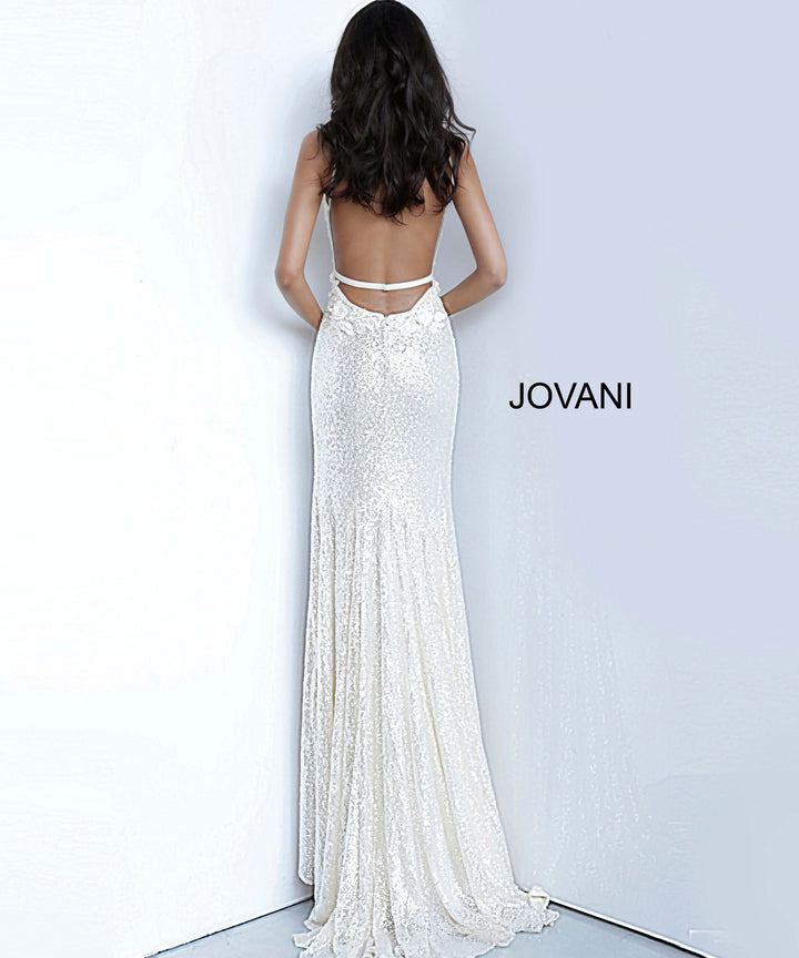 Sequin Fitted Sleeveless Slit Gown by Jovani 1012