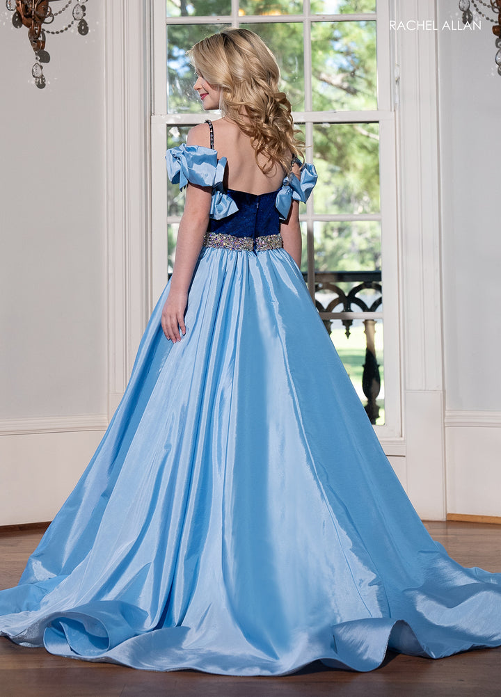 Girl's Taffeta Cold Shoulder Gown by Rachel Allan 10242