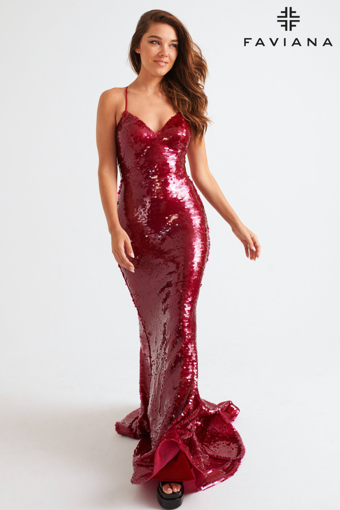 Sequin Fitted Sleeveless Gown by Faviana 11261