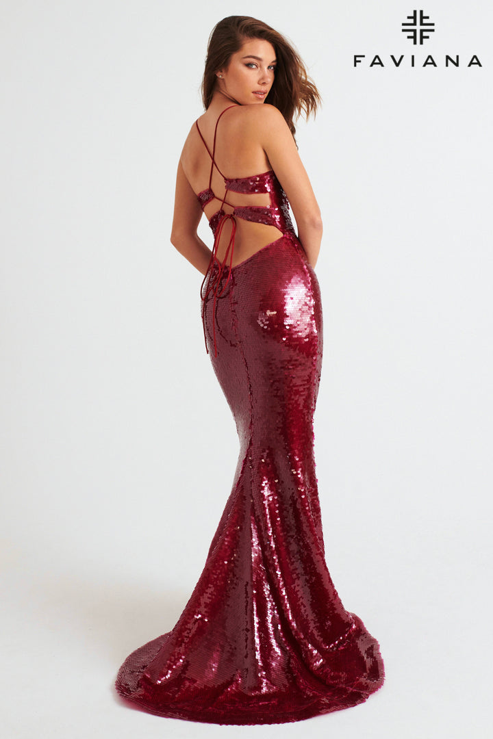 Sequin Fitted Sleeveless Gown by Faviana 11261