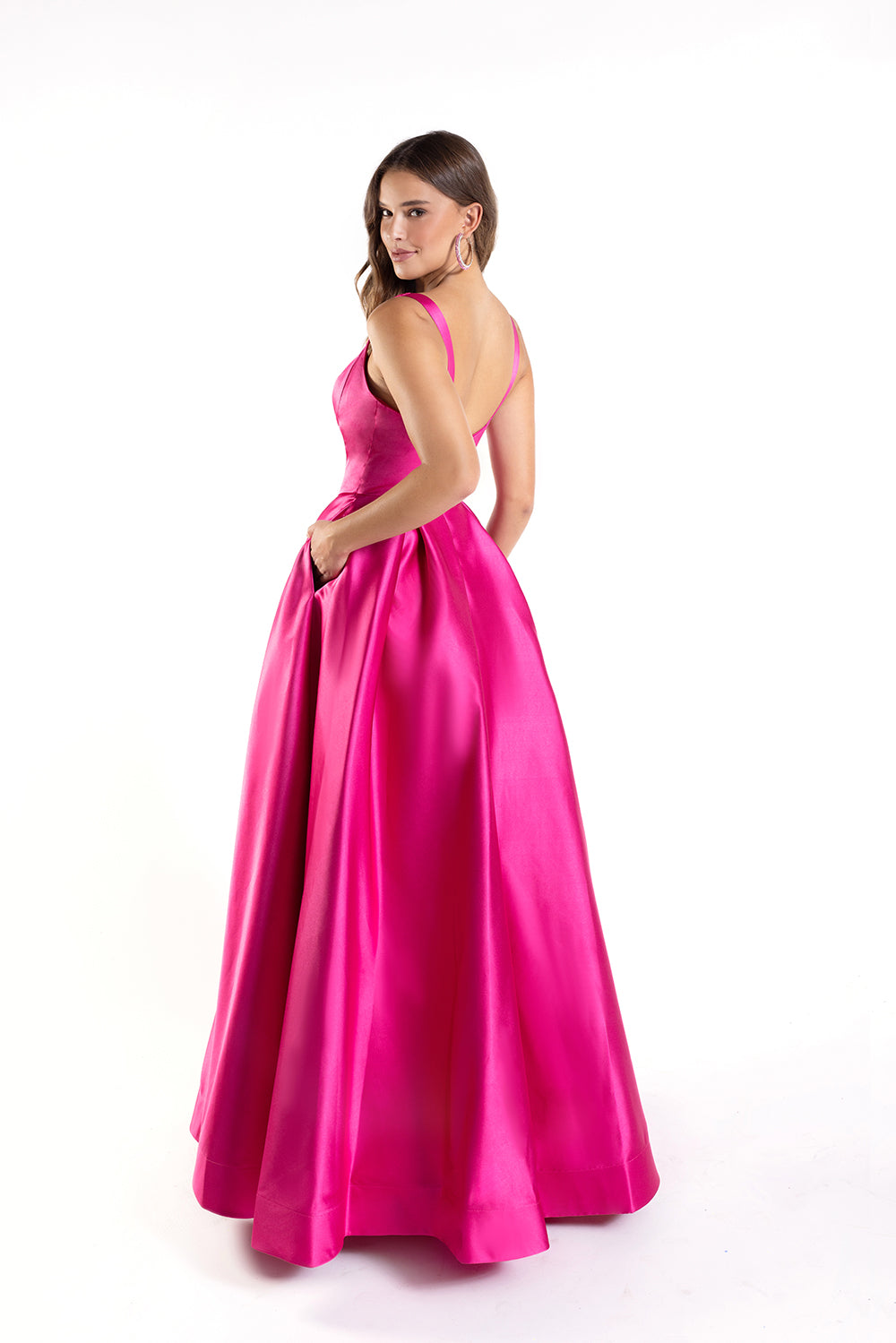 Satin Sleeveless A-line Gown by Lucci Lu 1259