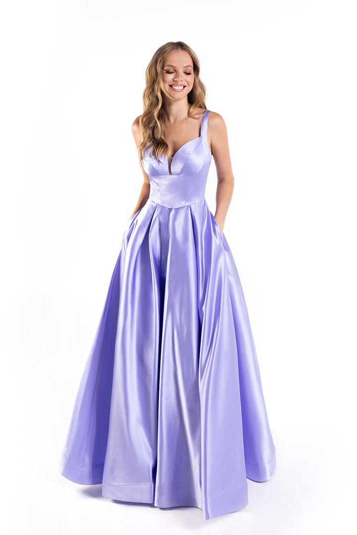 Satin Sleeveless A-line Gown by Lucci Lu 1259