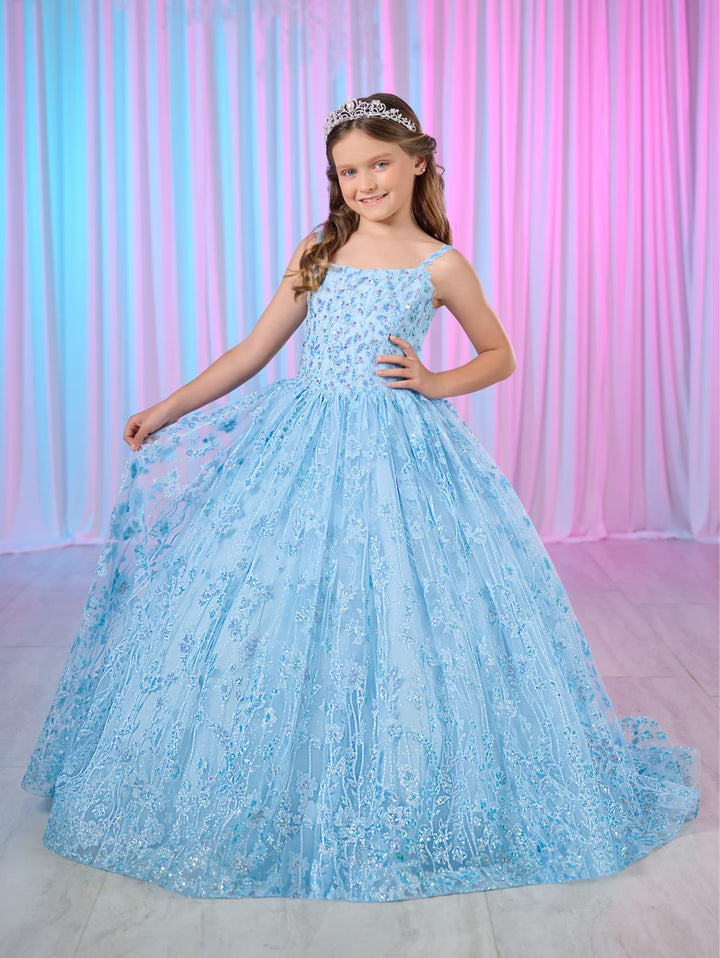 Girls Glitter Applique Gown by Tiffany Princess 13755