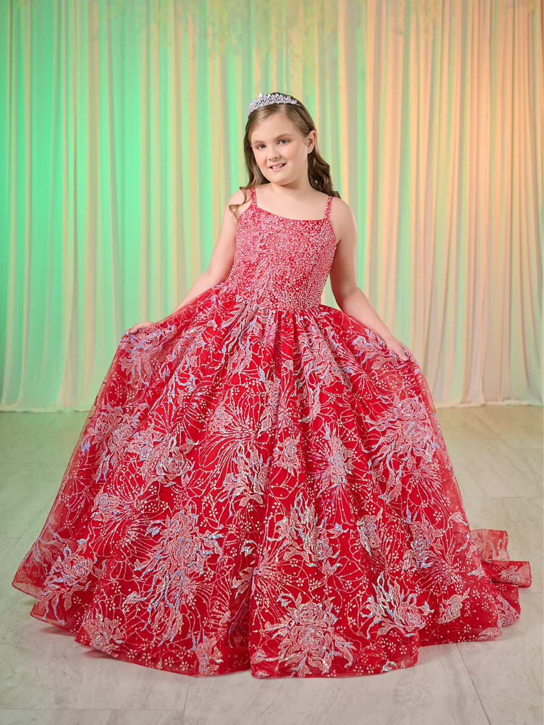 Girls Bell Sleeve A-line Gown by Tiffany Princess 13757