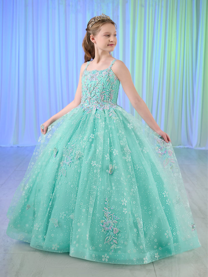 Girls Butterfly Sleeveless Gown by Tiffany Princess 13759