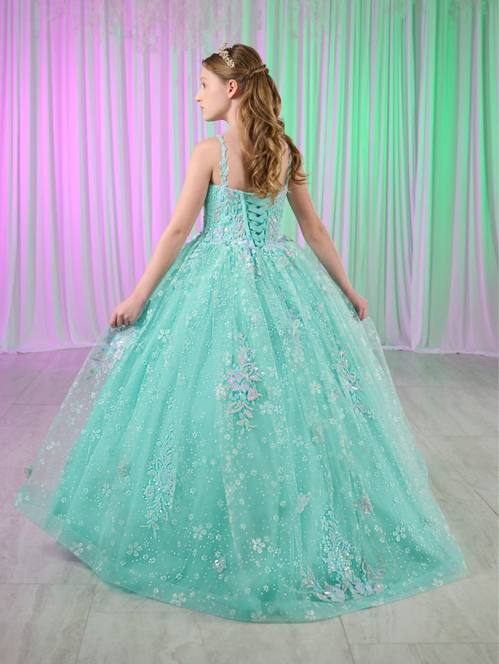 Girls Butterfly Sleeveless Gown by Tiffany Princess 13759