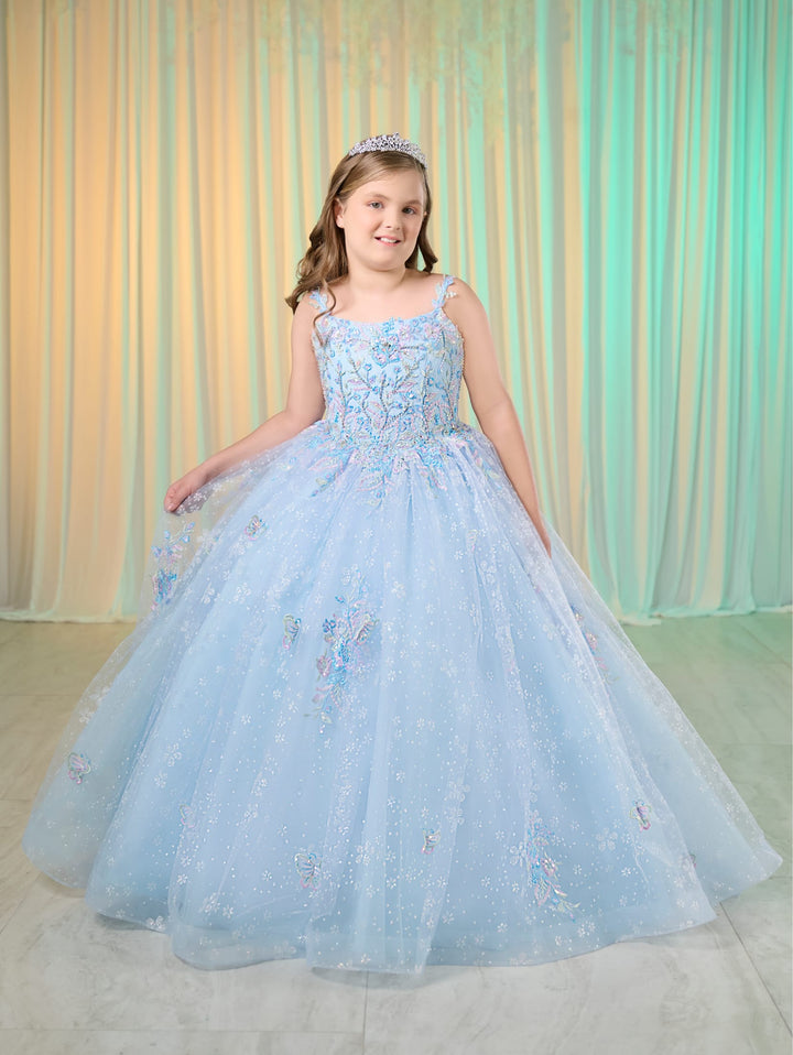 Girls Butterfly Sleeveless Gown by Tiffany Princess 13759