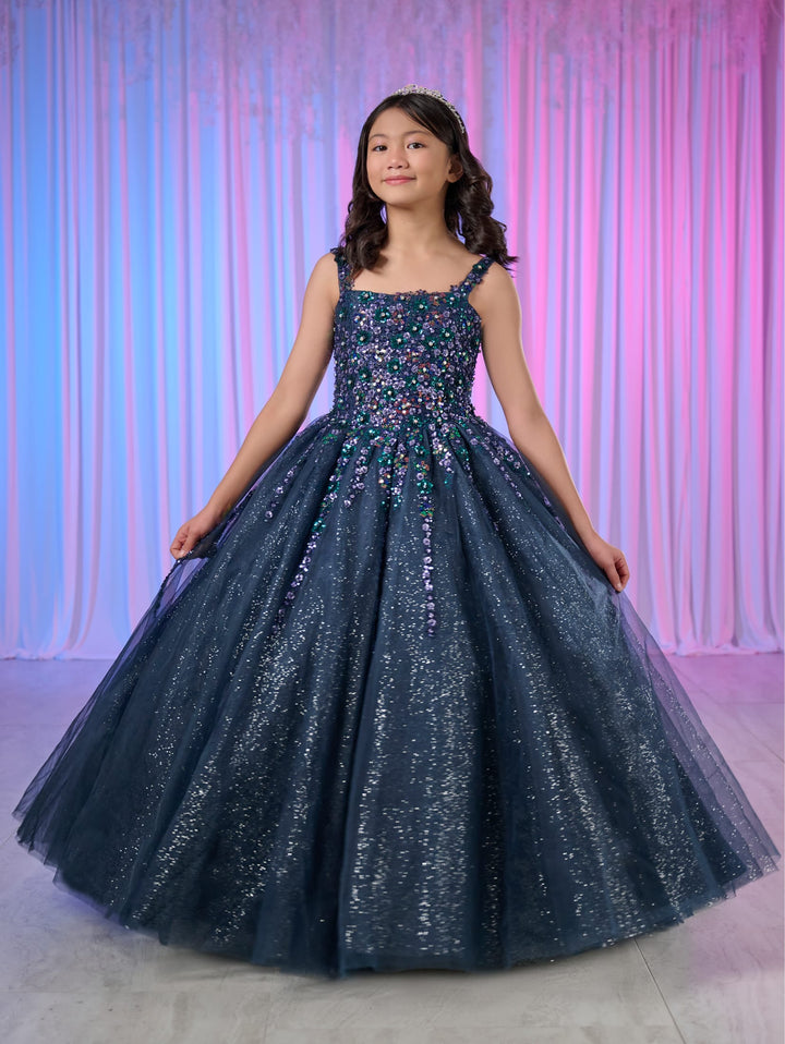 Girls Beaded Glitter Gown by Tiffany Princess 13769