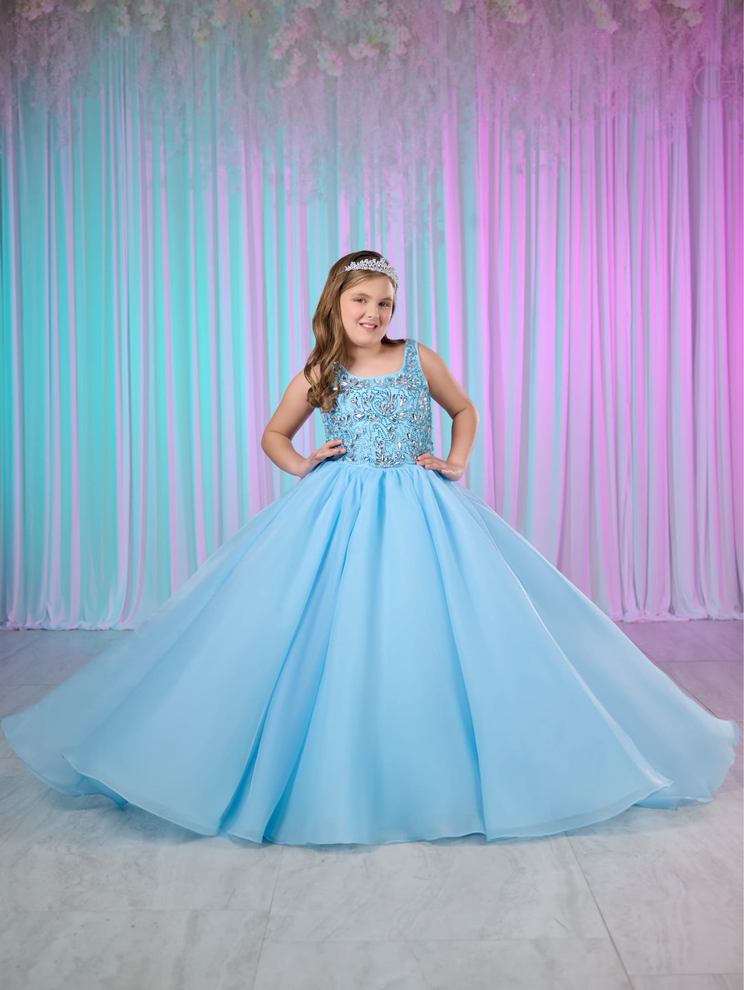 Girls Sleeveless Gown by Tiffany Princess 13773